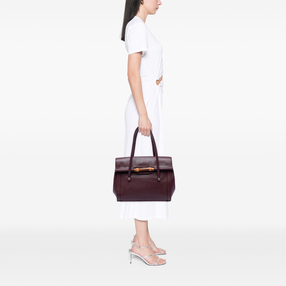 Pre-Loved Gucci Large Leather Bamboo Bullet Tote - Picture 7 of 7